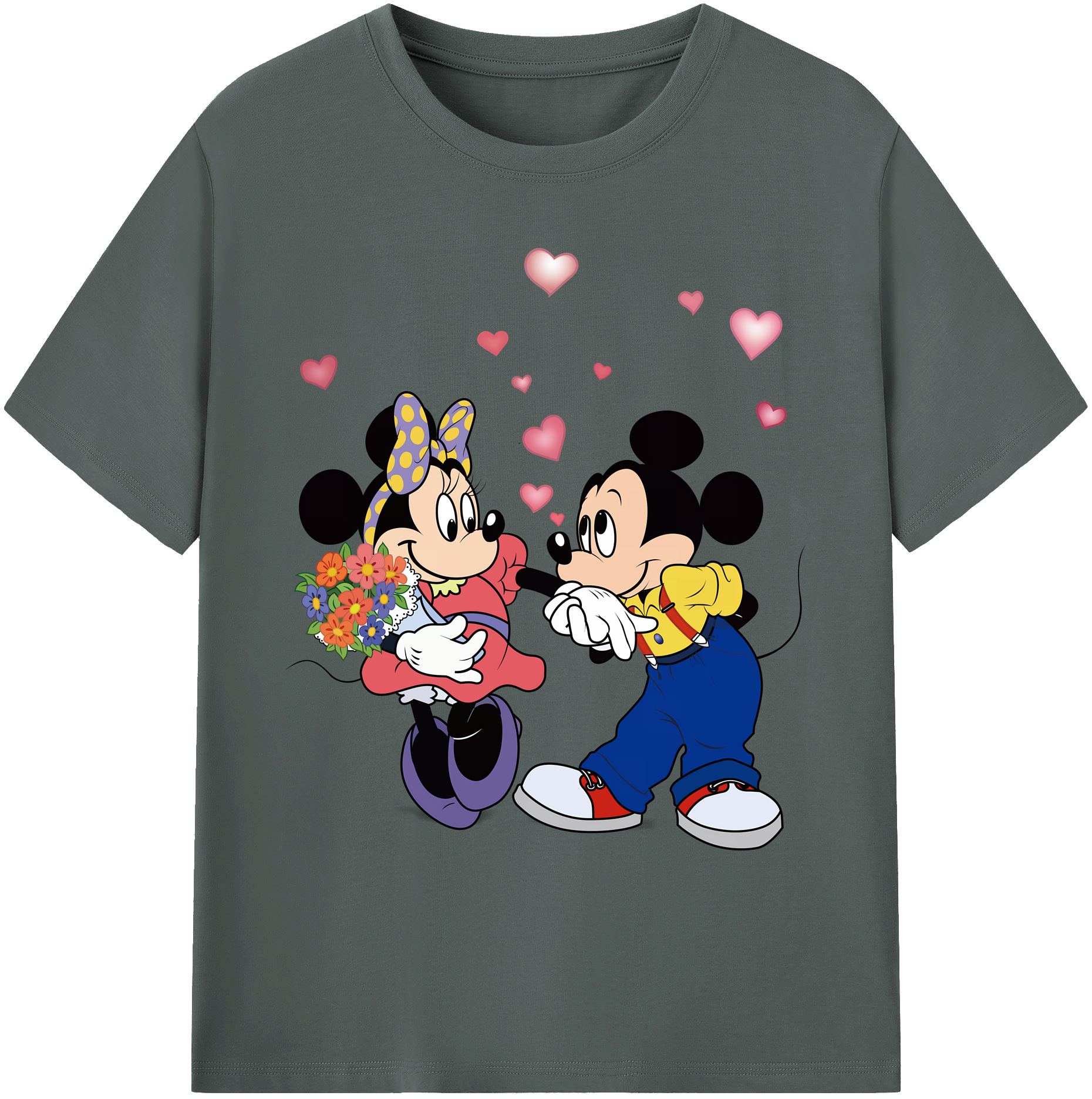 ミッキーマウス Mickey Mouse 綿100％ メンズ半袖Tシャツ｜肌触りやわらか＆通気性
